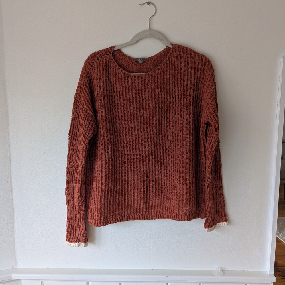 Rust Textured Knit Sweater